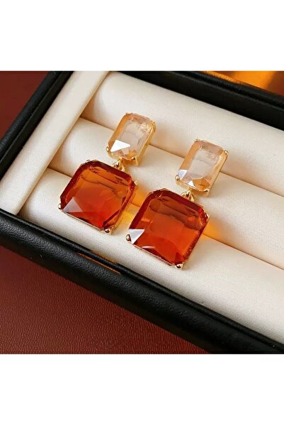 Choice1 Z3038-4 Transparent Square Glass Crystal Pendant Hanging Earring for ...