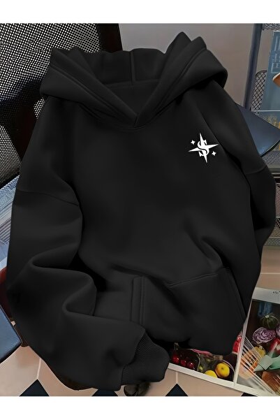 Deocept Mix Printed Oversized Unisex Women/Men K Hooded Sweatshirt