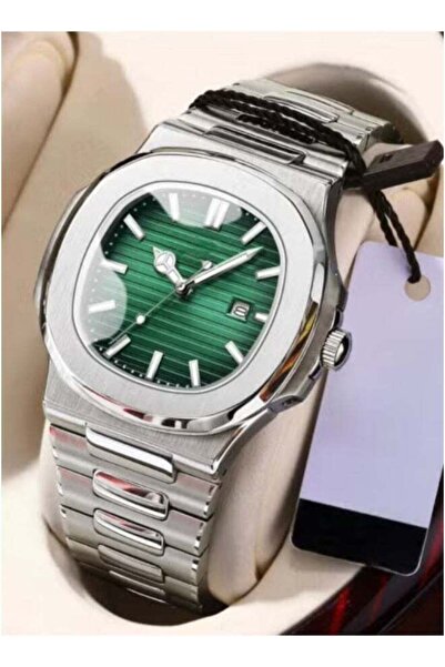 ZYRICH Men's Waterproof Watch with High Quality, Silver Bracelet with Green Dial