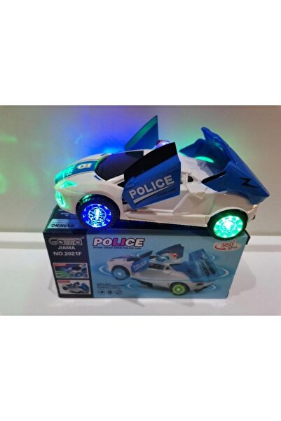 OEM Police car with opening doors, trunk, colorful lights, headlights and whe...