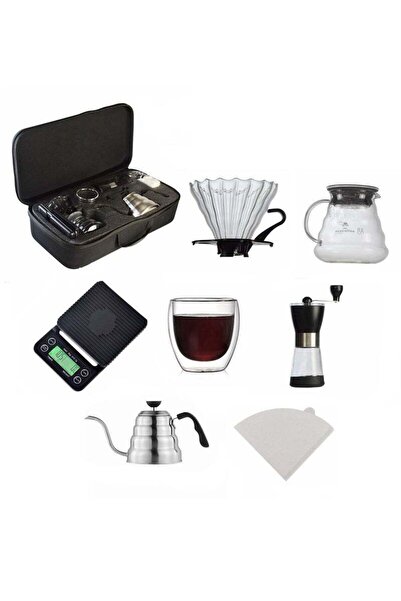 Arabest طقم ماكينة تحضير القهوة بالتنقيط المحمولة V60 للسفر مع حقيبة سفر، لتح...