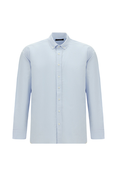 Abdullah Kiğılı Long Sleeve Regular Fit Button Collar Oxford Cotton Shirt