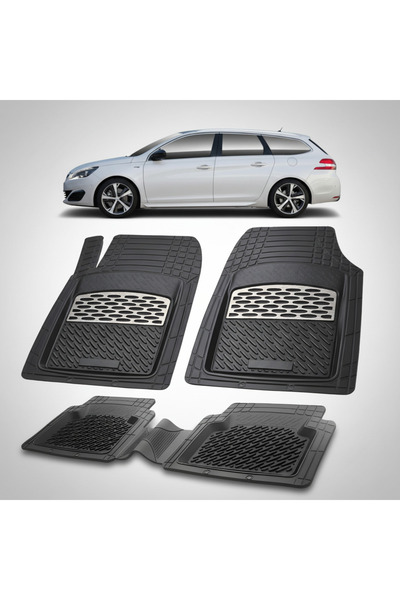 TEAMCAR Covorașe auto compatibile cu Peugeot 308 II SW (2013-2021) argintii