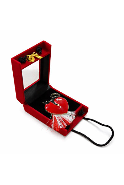 OEM Broșă Mărțișor Inimă cu Pisică Neagră și Cutie Elegantă