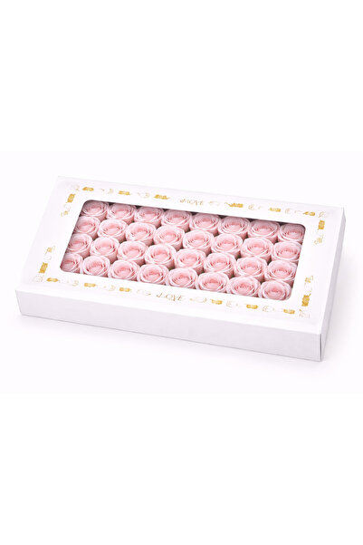 OEM Set of 50 Scented Soap Roses in Elegant Gift Box 44x23 cm Pale Pink