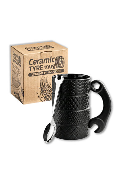 Gadget Master Ceramic Mug with Key Handle and Spoon