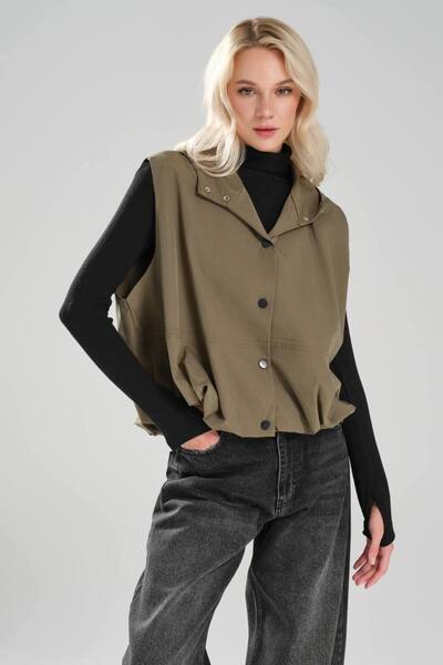 tw3 Women's Hooded Vest with Balloon Design on the Bottom