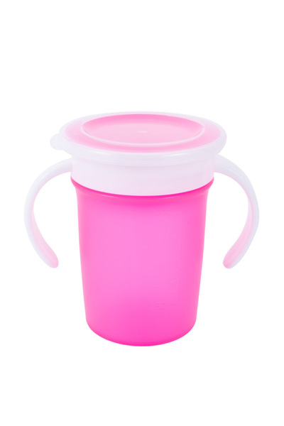 Choice pink (with cup lid) Baby Water Cups 360 Degrees Rotated Baby Learning ...