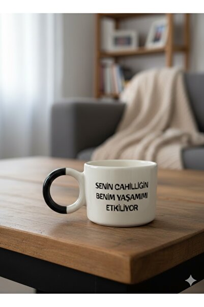 PALTO TASARIM Senin Cahilliğin Benim Yaşamımı Etkiliyor Krem Parlak Düğüm Kul...