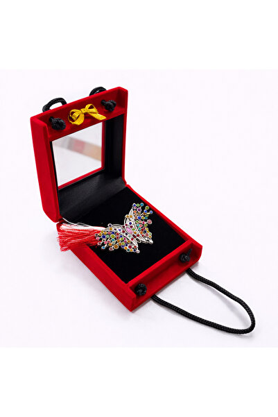 OEM Martisor Butterfly Brooch with Multicolored Rhinestones