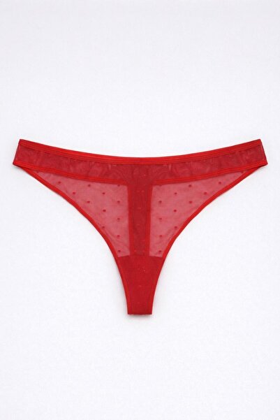 SCM LINGERIE PUANTİYELİ KIRMIZI TANGA
