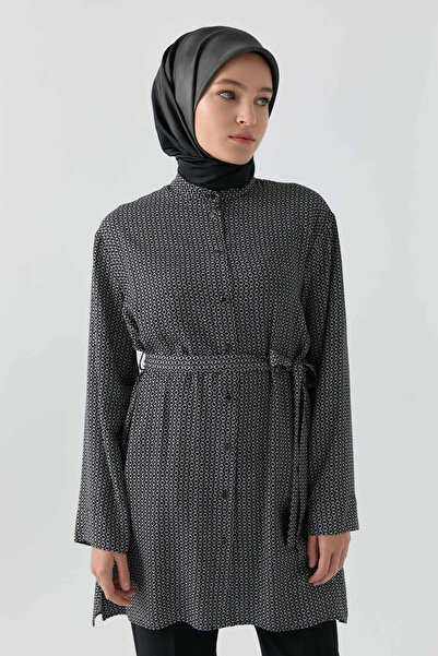 Tuğba Zincir Desenli Tunik - Siyah