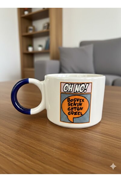 PALTO TASARIM Boşver Senin Götün Güzel! Krem Parlak Düğüm Kulp Fincan - Hediy...