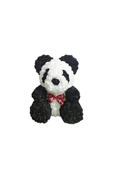 OEM Bear made of Black and White Foam Roses, Height 25 cm