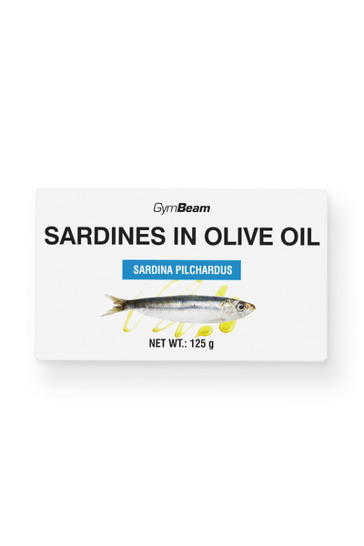 GymBeam Sardine în ulei de măsline, 125 g