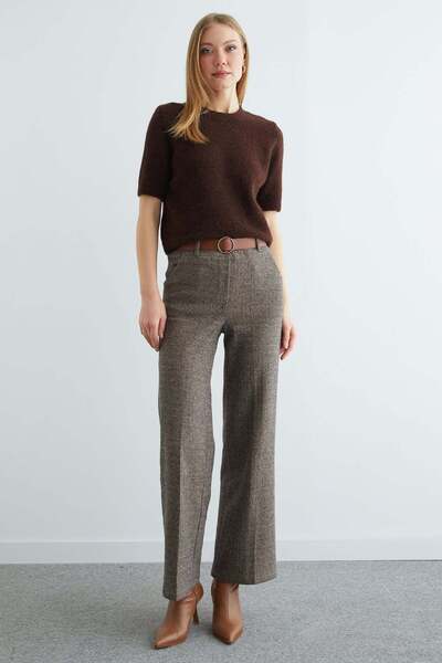 Fulla Moda Arched Herringbone Palazzo Pants