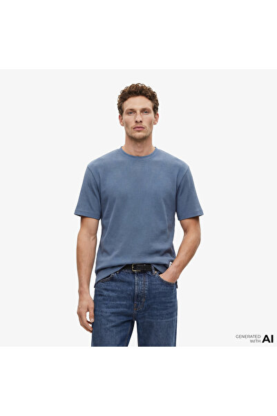 Hugo Boss Cotton Terry Erkek Mavi T-Shirt