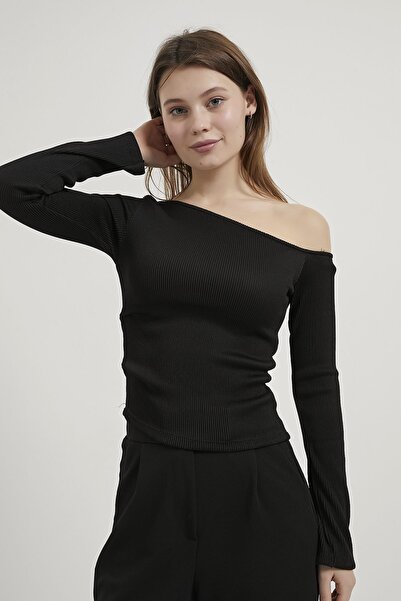 Arma Life Armalife 1628 Women's Bodysuit with One Shoulder Ruched Detail