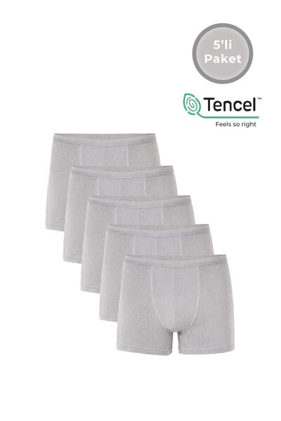 Kompedan Pachet de 5 boxeri modal pentru bărbați cu talie subțire |   Gri K11897