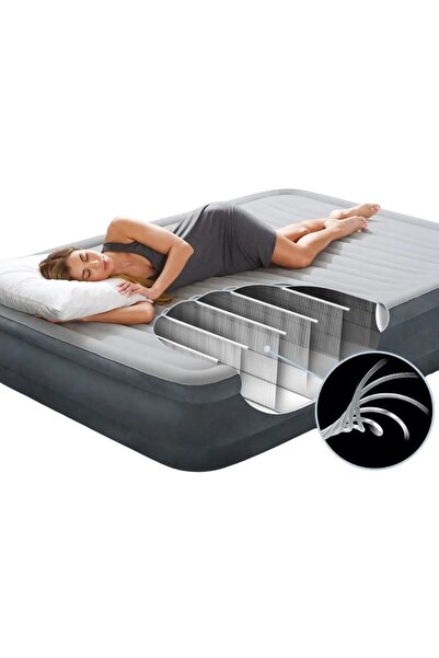 Intex Elektrikli Queen Comfort-Plush Fiber-Tech Yatak 152x203x33cm