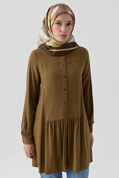 Tuğba Büzgü Detaylı Tunik - Olive