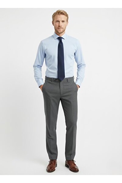 Presto Erkek Slim Fit Armürlü Siyah Kumaş Pantolon – Premium Kumaş, Modern Ke...