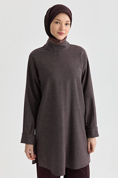 Tuğba Dik Yakalı Tunik - Bordo