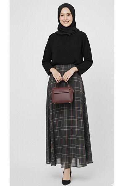 Thiff Hijab Women's Plaid Pattern Skirt