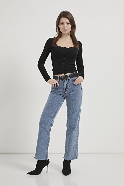 Arma Life Armalife 103 straight fit belted flexible denim women's trousers wi...