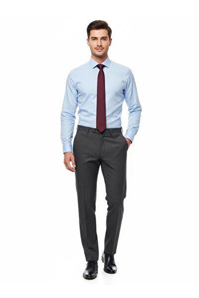 Presto **Erkek Kahve Slim Fit Armürlü Pantolon – Modern Kesim, Şık Dokulu Kum...