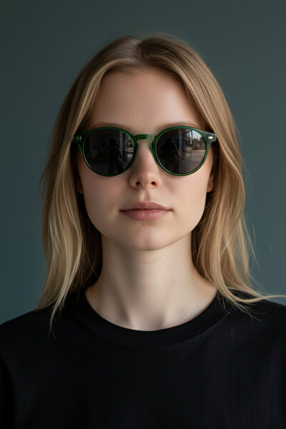 De Valentini Round Model Bone Unisex Sunglasses