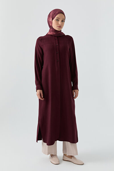Tuğba Gizli Patlı Tunik - Bordo