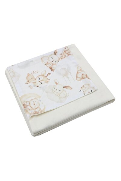PRICHINDEL Deluxe Velvet Blanket, Cotton Reverse, Bambi Fawn, Cream, 80 x 100 cm