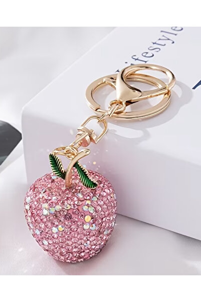 COCOSH TAKI Pink Color Stone Apple Model Keychain or Bag Ornament