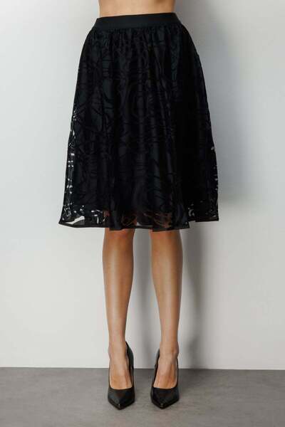 Ekol Desenli Midi Etek