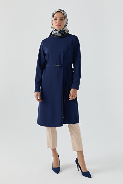 Tuğba Pile Detaylı Tunik - Lacivert