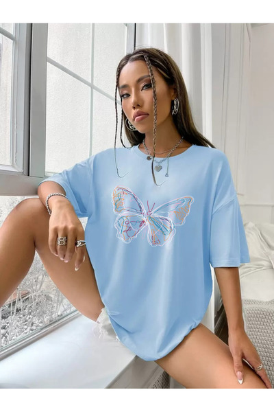 uyguntarz Unisex Butterfly Baskılı T-shirt