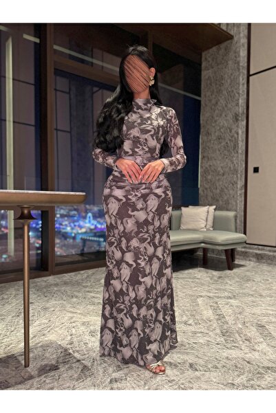 salsa-dresses Soft tulle dress with white and olive sequins