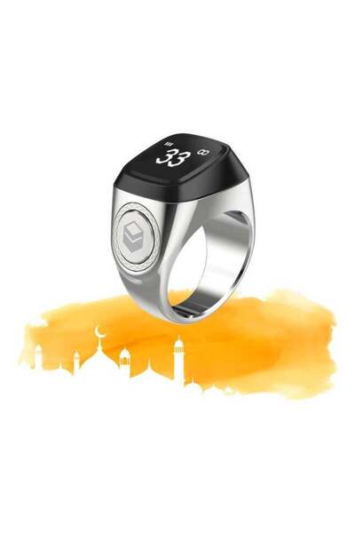 iqibla Zikr Smart Tasbih Ring 20mm Silver