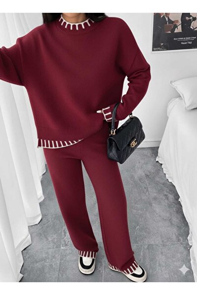 KAREN TEKSTİL Trendy Top-Bottom Women's Knitwear 2-Piece Set