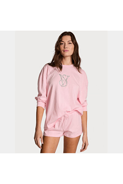 Victoria's Secret Victoria's Secret long sleeve top and shorts set, 100% cotton