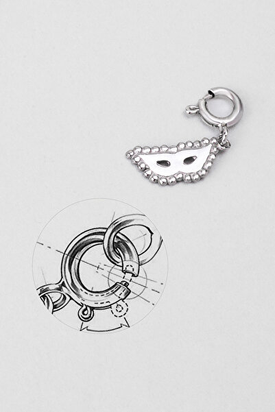 So CHIC... Venedik Maskesi 18 Ayar Beyaz Altın Kaplama Gümüş Charm