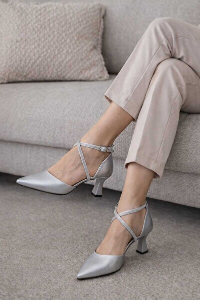 miss fırat pantofi de seară clasici noi pentru femei, cu pietre, piele argintie