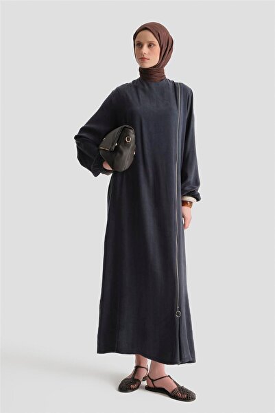 Armine Desen Mixli Kupra Elbise İndigo