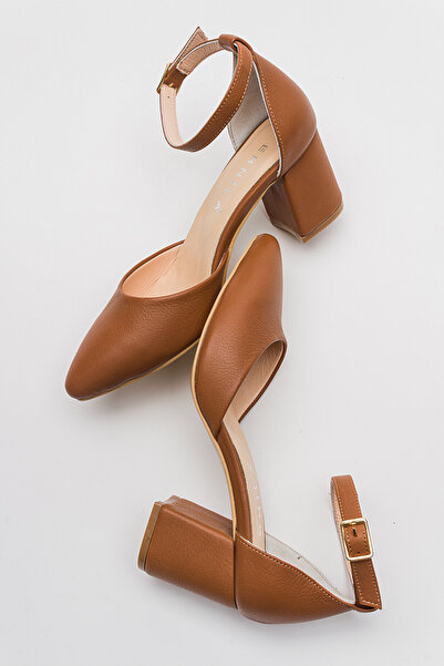 GNS Shoes Γυναικεία παπούτσια με τακούνι GNS από γνήσιο δέρμα Tan Skin