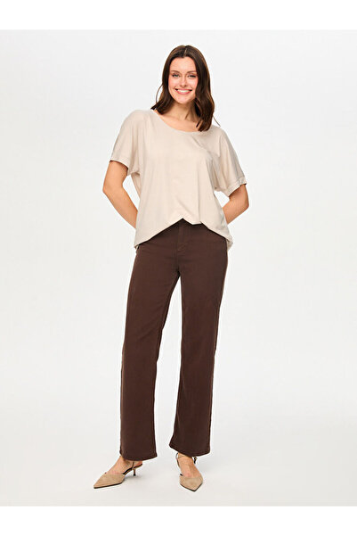 Faik Sönmez Yuvarlak Yaka Düşük Kollu T-Shırt S26TSH003