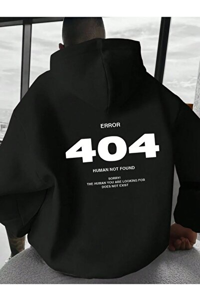 ship master Error 404 Printed Oversize Unisex Hoodie, 100% Cotton 3 Thread Ho...