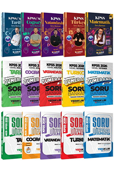 Yediiklim Yayınları 2026 KPSS GY-GK Süper Soru Bankası Seti 15 Kitap