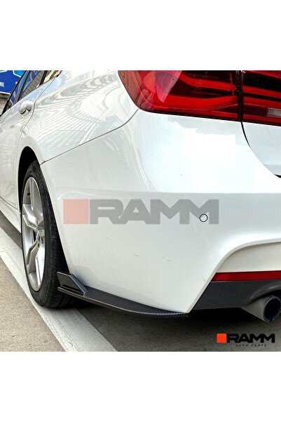 RAMM BMW F30 M Paketi Arka Tampon Bıçağı Sağ + Sol Parlak Karbon