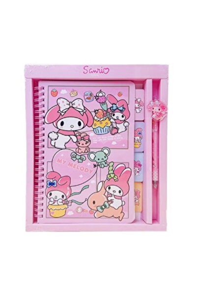 SANRIO دفتر ملاحظات برسومات كرتونية لطيفة وقلم، طقم دفتر يدوي للبنات، مناسب ل...